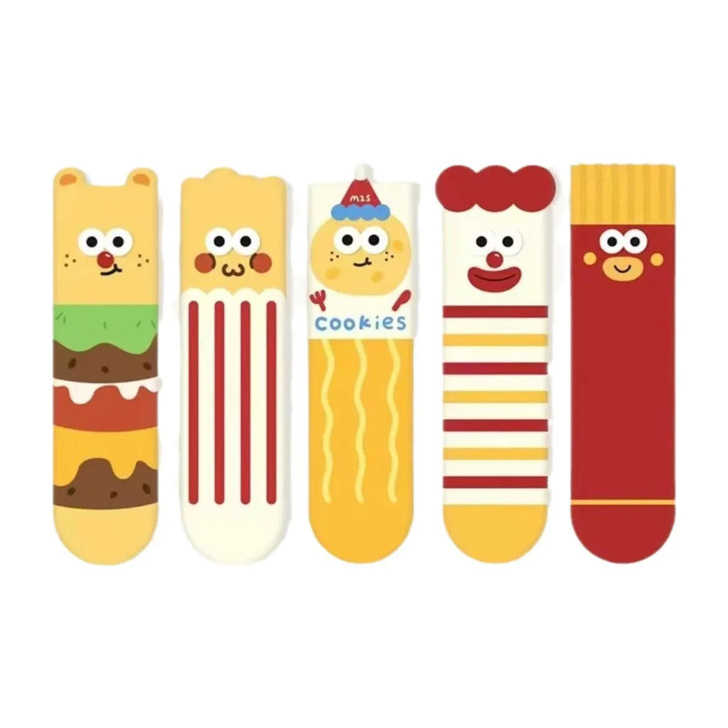 5 Pairs Unisex Socks Funny Cute Sweet Kawaii Mid Socks Set Cartoon 3d Big Eyes Comfortable Breathable High Quality Cotton Socks
