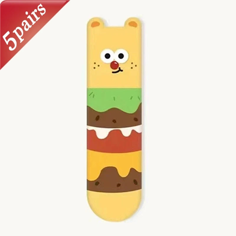 5 Pairs Unisex Socks Funny Cute Sweet Kawaii Mid Socks Set Cartoon 3d Big Eyes Comfortable Breathable High Quality Cotton Socks