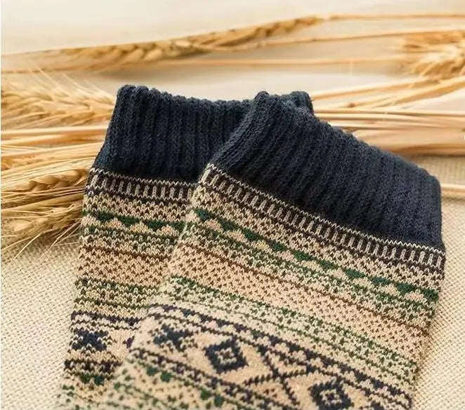 1/5 Pair Men's Cotton Socks Autumn and Winter Warm Socks Thick Knit Cabin Cozy Crew Soft Socks Gifts for Men Colorful Fashion