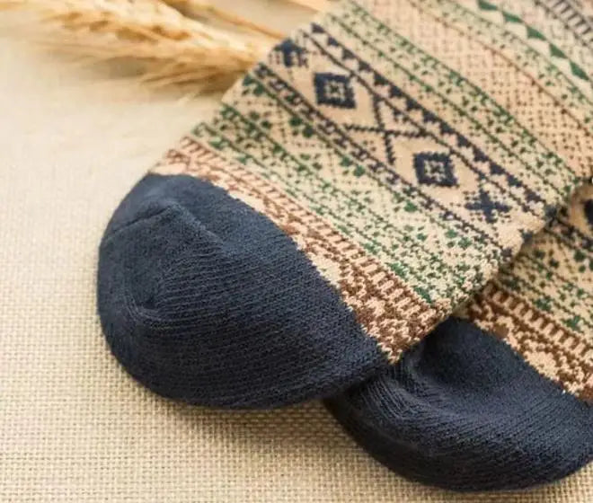 1/5 Pair Men's Cotton Socks Autumn and Winter Warm Socks Thick Knit Cabin Cozy Crew Soft Socks Gifts for Men Colorful Fashion