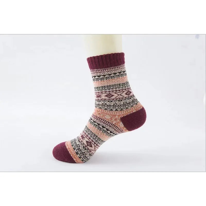 1/5 Pair Men's Cotton Socks Autumn and Winter Warm Socks Thick Knit Cabin Cozy Crew Soft Socks Gifts for Men Colorful Fashion
