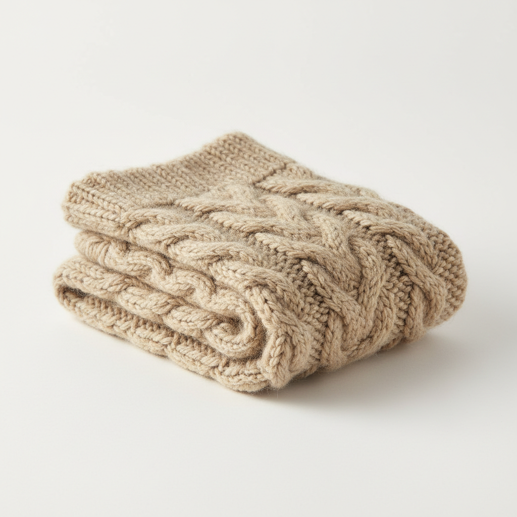 Chunky Knit Wool Socks in Oatmeal